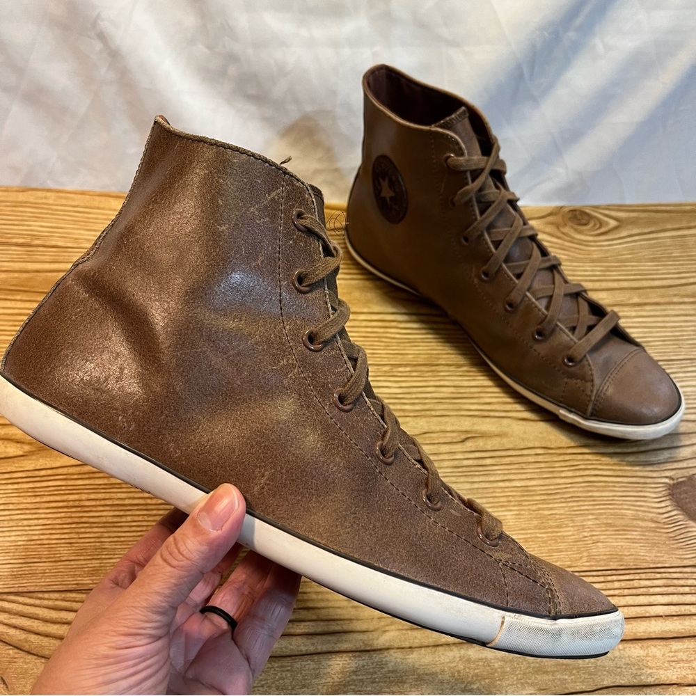Converse Chuck Taylor All Star Hi Tops Brown Leather Size 10